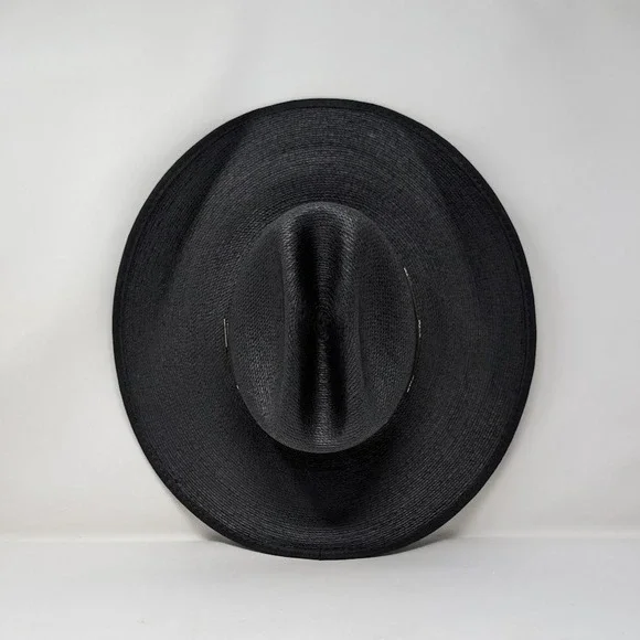 Wild Bill's 20X Straw Cowboy Hat Size 7 3/8 Black Palm Straw Western Wear - Picture 6 of 11